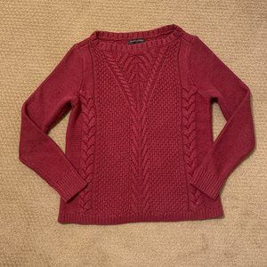 Banana Republic Womens Medium Cable Knit Maroon Sweater